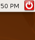 Logout button in the upper right corner of the current Ubuntu desktop
